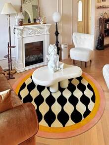 1pc, [Best Seller] Wavy Anti-Fatigue Round Creative Design Area Rug, Living Room Rug, Bedroom Rug, Personalized Decorative Rug, Entryway Rug, Kitchen Rug, Bathroom Rug, Gaming Room Rug, Study Room Rug