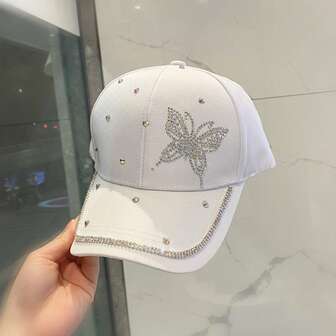 1قطعة علامة شمسية نسائية بلون أحادي بشكل فراشة مرصعة بالراين ستون، مناسبة للاستخدام اليومي والخارجي والشارع والحفلات والعطلات