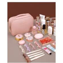1pc.Travel Toiletry Bag - Space-Saving And Easy To Access, PU Material, Large Capacity Cosmetic Storage Box, Suitable For Travel, Multi-Functional Storage Bag, Perfect For Outdoor Use