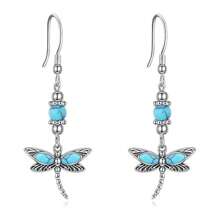 1 Pair Bohemian Vintage Style Earrings, Fashionable Simple Turquoise Butterfly Pendant Earrings - Suitable For Women Summer Beach Jewelry Gifts