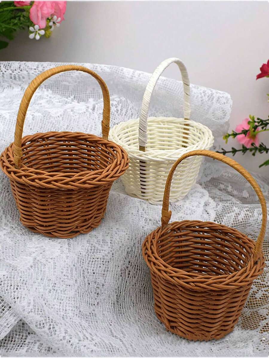 1/3 buc Coșuri mini din ratan țesut, Coșuri cadou potrivite pentru nunți, petreceri, mirese și miri, Decorațiuni de nuntă, Decor de petrecere, Decor de casă, Cutii cadou, Suveniruri de nuntă, Recuzită foto, Flori proaspete