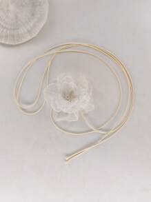 1 szt. Bohemia Ivory Lace Flower Binding Bridal Necklace,