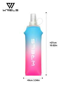 WRELS 1pc 150/250ml/500ml Gradient-Colored, Stylish, Portable, Foldable And Lightweight Soft Water Bottle For Running Hiking Cycling