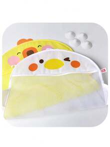 1/2pcs Cartoon Cute Duck Baby Bath Storage Net Bag 42*43cm Bathroom Kids Bath Storage Bag, Cute Cartoon Style Wall Mounted Storage Mesh Pocket, Bathroom Toiletries Storage Mesh Bag Waterproof And Drainable With Suction Cups For Firm Attachment(The Suction Cup Needs To Be Wet Or The Wall Needs To Be Wet In Order To Stick! Leave It Empty For 24 Hours Before Placing Items)