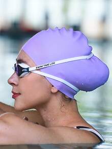 Gorro de natación extra grande para mujeres y hombres, diseño de cola de caballo para cabello muy largo, grueso, rizado y rastas, trenzas, afros. Silicona para mantener el cabello seco. Esencial de playa, accesorio de playa, flotador de piscina