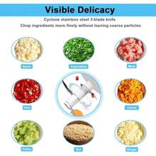 Mini picadora eléctrica de verduras, picadora de alimentos, cortadora de ajo, ensalada, lechuga, cebolla y chile, cortadora de tomates y picadora de carne de jengibre para cocina, picadora portátil USB (250 ml)