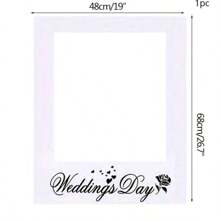 1pc Wedding Photo Booth Frame - Made Of Paper Material, No Feathers, Suitable For Bachelorette Parties And Wedding Celebrations, Unicorn Parties And Birthday Decorations, Wedding Decorations