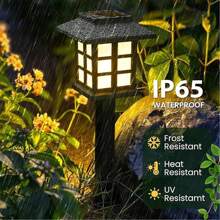 24/12 Pack Outdoor Solar Garden Lights - Ground Plug Lights Outdoor Decorative Lights With Auto On/Off Function Bright Solar Lights, Waterproof Solar Patio Patio Driveway Landscape Lights Decorative (Warm White)