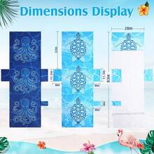 2 Pcs Lounge Chair Towel Cover With 3 Pockets, 85 X 30 Inch Beach Pool Chair Towels Microfiber Chaise Lounge Covers For Outdoor Summer Sunbathing Pool Beach Garden Lounger(Tie Dye) - 烏龜,章魚 - 查看 2