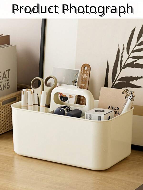 Minimalistischer tragbarer Aufbewahrungskasten, geeignet für Snacks, Kosmetik, Büro Schreibtischorganizer Korb, Küchen- und Badezimmer Caddy, Acryl transparente Aufbewahrungsbox für den Schreibtisch, Stifthalter, Buchständer, Dokumentenregal