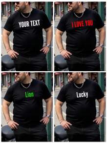 Camiseta personalizada de talla grande para hombres, ropa de talla grande para hombres a medida, camiseta holgada de talla grande personalizada, sube tu texto/deseos de cumpleaños/palabras, personalizado para días festivos/cumpleaños/día del padre/día de San Valentín, servicio de equipo/desgaste al aire libre personalizado, camiseta personalizada de cuello redondo de talla grande y ajuste holgado para hombres de manga corta, regalo de vacaciones, regalo de cumpleaños personalizado, camiseta de talla grande para hombres, camiseta con texto personalizado, Top de talla grande de verano para hombres