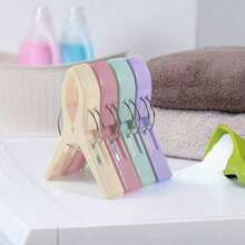 大号沙滩巾夹,塑料衣夹,用于固定毛巾、毯子、被子、晾衣绳上的衣服、日光浴椅、泳池椅、游轮用衣夹,4/8 件套,混合颜色 - 彩色 - 查看 11