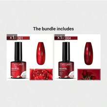 XEIJAYI 1pc 8Ml Mirror Metal Color Gel Nail Polish Set - Soak Off UV Gel Varnish With Meatl Base For A Stunning Nail Art Look Nails - Red - View 3
