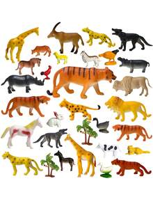 KIT 33 Toy Animals Miniature Forest Farm Dinosaurs Miniature Toy Animals - 森林 - 約 33 件 - 查看 1