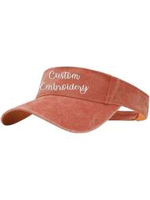 1 Pc,Unisex,Washed Pigment Dyed Visor With Embroidery, Personalization With Your Logo Or Text,Personalized Tennis Hat Sun Hat, Sport Cap, Baseball Cap, Tennis Cap, Sun Visor Hat, Hen Party Hat, Beach Hat, Outdoor Sun Hat, Baseball Hat - A - View 7