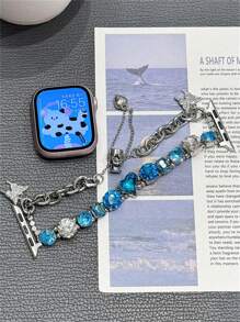 Nuevo brazalete con tira de cristal rhinestone compatible con correas de 38/40/41/42/44/45/46/49mm para Ultra/Se10/9/8/7/6/5/4/3/2/1