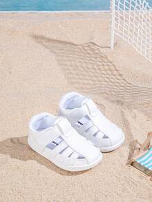 GENGASUN 1pc Little Kids Baby Girls/Boys Solid PU Breathable Casual Sandals For Summer