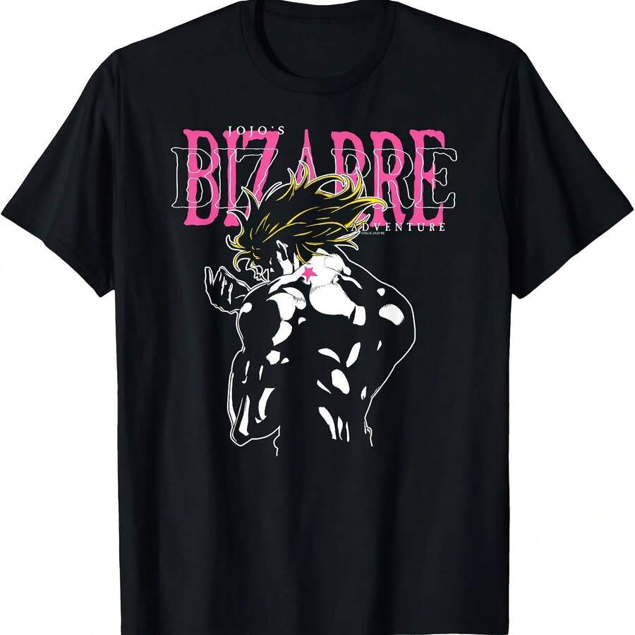 180g Pure Cotton 's Bizarre Adventure Part 3 DIO With Joestar Birthmark T-Shirt 100% Cotton Crew Neck Top Oversized Loose Breathable T Shirts - Black - View 1