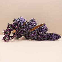 新款水钻扣哥特风暗黑西部牛仔豹纹腰带，女士奢华设计师品牌水钻闪亮腰带，Y2K哥特风E女孩水钻腰带，男士夏季、校园休闲、商务、男友丈夫父亲男士礼物、日常佩戴、时尚、青少年、户外、度假、运动、旅行、街头、波西米亚风、复古秋季、万圣节秋冬配饰，适合青少年、青年、男士、休闲、户外、运动、度假、毕业礼物、生日、日常佩戴