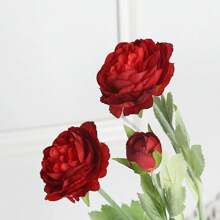 2pcs 3-Head Flocked Simulate Peony Rose, High-End Artificial Flower Decor For Outdoor Garden, Home, Wedding, Holiday, Party. UV Resistant Ground Fake Flower Arrangement