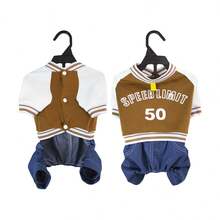 新款狗狗牛仔连帽卫衣休闲装，适合中小型贵宾犬、比熊犬、春秋季宠物服装