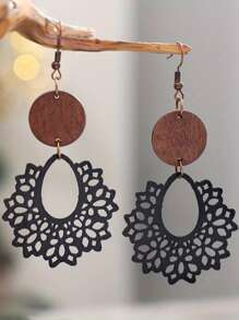 Hollow Monochrome Spider Wed Design Dangle Earrings Retro Elegant Style PU Leather Jewelry Female Gift Fall Winter Ear Ornaments