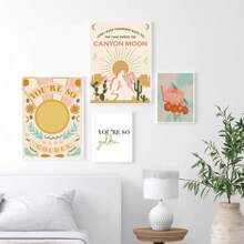 1 pezzo Stampa in oro su tela con testo delle canzoni "You're So Golden" dell'artista pop Harry, opera d'arte da parete per decorazione della casa e della stanza, disponibile opzionalmente con cornice
