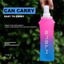 WRELS 1pc 150/250ml/500ml Gradient-Colored, Stylish, Portable, Foldable And Lightweight Soft Water Bottle For Running Hiking Cycling