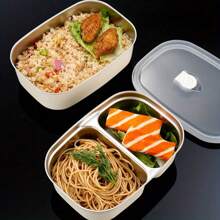 304 Stainless Steel Bento Box With Lid, Sealed Lunch Box For Work/School, Microwave Friendly, Large Capacity, Divided Compartments, Lunch Container Set,School Supplies