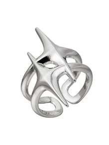 Y2K Hip Hop Silver Color Copper Stars Open Rings For Women Men Fashion Adjustable Couple Rings Vintage Ring Jewelry Gift