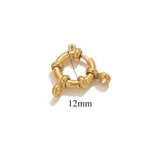 1pc 304 Stainless Steel 18K Gold Plated Round Spring Lobster Clasp Necklace Bracelet Connector, DIY Jewelry Making Accessory