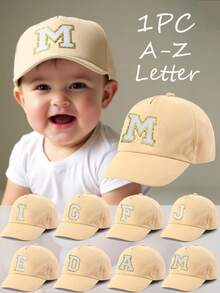 1pc Simple 26 Letters Baby Softbrim Baseball Cap Casual Sun Hat, Stylish And Versatile, Suitable For Outdoor/Everyday Use, Birthday Gift Suitable For 1-3 Year Old Baby - Màu Khaki - Xem 2