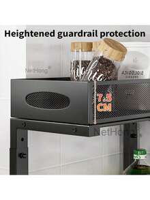 Under Sink Storage Organiser Shelf Spice Rack Pull Out Drawer Kitchen 2 Tier UK - Black - View 7