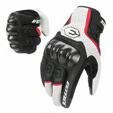 1 Paio di Guanti da Moto in Pelle, Guanti da Ciclismo, Moto, Motocross, Bicicletta, con Funzione Touch Screen, Accessori Protettivi per la Guida, Articoli Essenziali per la Guida, Regali per Donne e Uomini Motociclisti