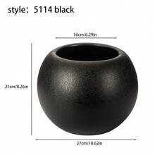 1 pieza Maceta de cerámica extra grande, Maceta de plástico con bola de piedra artificial, Maceta de pie para planta artificial, Maceta redonda de plástico de doble capa de gran diámetro, Maceta para suculentas con bandeja, Maceta para árbol, Bola redonda grande para decoración del hogar, Maceta para planta artificial verde para hotel