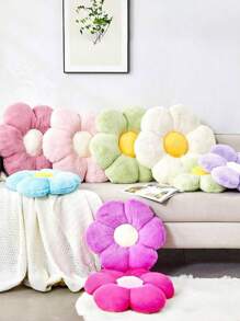 1pc Floral Decorative Throw Pillow, Cute & Soft Flower Plush Pillow, 11.8"/15.7" Floral Cushion Floor Mat For Spring, Bedroom Living Room Decor, Spring Birthday Gift For Family & Friends