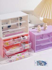 Hộp đựng trang sức, phụ kiện tóc để bàn, hộp đựng mỹ phẩm và trang sức, thích hợp sử dụng trong văn phòng, bàn trang điểm, phòng tắm, ký túc xá đại học, tủ quần áo, bàn làm việc. Hộp đựng văn phòng phẩm và đồ dùng linh tinh trong phòng ngủ và phòng khách. Hộp đựng đồ có ngăn kéo chống bụi, có thể xếp chồng lên nhau. Hộp đựng đồ dùng cần thiết khi đi du lịch, quà tặng tựu trường, trang trí phòng. - Nhiều màu - Xem 6