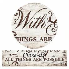 KREATIVE ARTS With God All Things Are Possible Canvas Wall Art - Vintage Brown Wood Grain Pattern With Flower Design, Bible Verse Print, Rustic Home Office Decor, Christian Gifts, 20x48'' - Multicolor - View 4