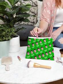 Bolsa de maquillaje personalizada con foto, con cara y nombre personalizados, bolsa de accesorios para mascotas personalizados, regalo del Día de la Madre, regalo del Día de la Enfermera, en color rosa, verde y muchos otros colores, un regalo para mi novia, bolsas de moda para damas, bolsas de regalo personalizadas - Multicolor - Ver 3