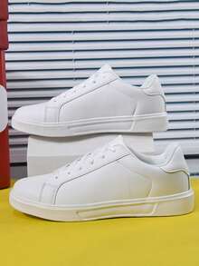 Women's Fall/Winter Athletic Sports Boots, Lightweight Casual White Sneakers, Women's Walking Soft Sole Shoes - White - View 5