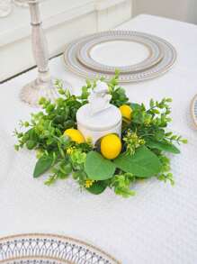 1PC/2PCS Artificial Lemon Wreath Plant Green Plant Leaves Realistic Lemon Used For Kitchen Dining Table Balcony Indoor And Outdoor Party Decoration