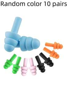 10 Pairs Of Colored Soft Silicone Earplugs, Waterproof Swimming, Waterproof Insulation And Comfortable Earplugs, Noise Reduction During Sleep, Easy To Carry, Simple And Easy To Use.