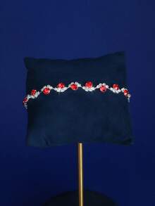 1 Set Of Simple Design Claw Chains, With Rhinestone Tassel Necklace, Earrings, Bracelet Jewelry Set, Suitable For Women's Daily Wear, Weddings, Parties, Etc - Blue - View 6