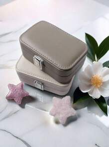 Rectangular Jewelry Organizer, Earrings, Necklace, Ring Portable Storage, Jewelry Storage Box,Transparent Plastic 3.5cm/1.38in Mini Jewelry Box,Portable Dust-Proof Box, Suitable For Travel And Outings, Ideal For Bffs, Girlfriend And Mom. For Women Storage Organizer Travel Essentials Gift Back To School