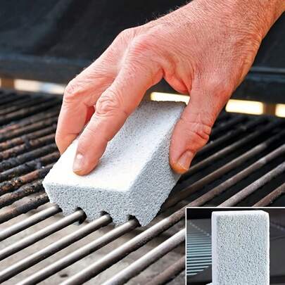 1pc Grill Cleaning Brick, Pumice Stone, Suitable For Barbecue Grill, Outdoor Kitchen Grill Tools, Grill Cleaning Brush, No Need To Wipe, Just Grill!