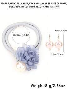 3pcs/Set Bohemian Floral Faux Pearl Necklace & Earrings Set, Elegant Taste