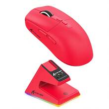 ATTACK SHARK X6 Lightweight Wireless Gaming Mouse With 3 Modes, Wired 2.4G Bluetooth 5.2, Charging Dock With Up To 26K DPI RGB Backlight, Suitable For Laptops