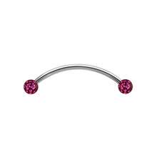 Solid Titanium Ferido Balls Snake Eyes Tongue Barbell Rings 14G - Pink - View 1
