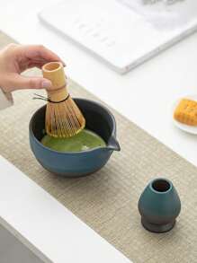 2pcs/Set Ceramic Matcha Bowl Set, Includes Matcha Whisk And Matcha Bowl, Vintage Ceramic Matcha Tea Set, Suitable For Gift-Giving On Holidays And Daily Home Use