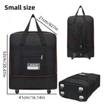 1pc Large Capacity Expandable Wheeled Travel Bag, 3-Layer Foldable Waterproof Luggage Bag, Rolling Suitcase With 6 Wheels, Airport Check-In Bag - Swivel Wheels, Foldable, Water-Resistant - Ideal For Business Trip, Study Abroad, Vacation, Unisex Holiday Essentials Holiday Travel Essentials Travel Accessories